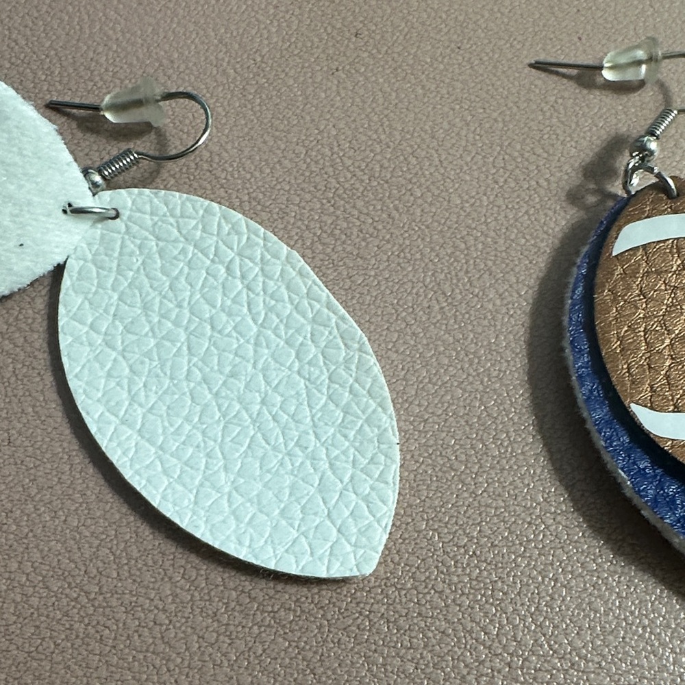 Football Leather Earrings - Picture 4 of 6